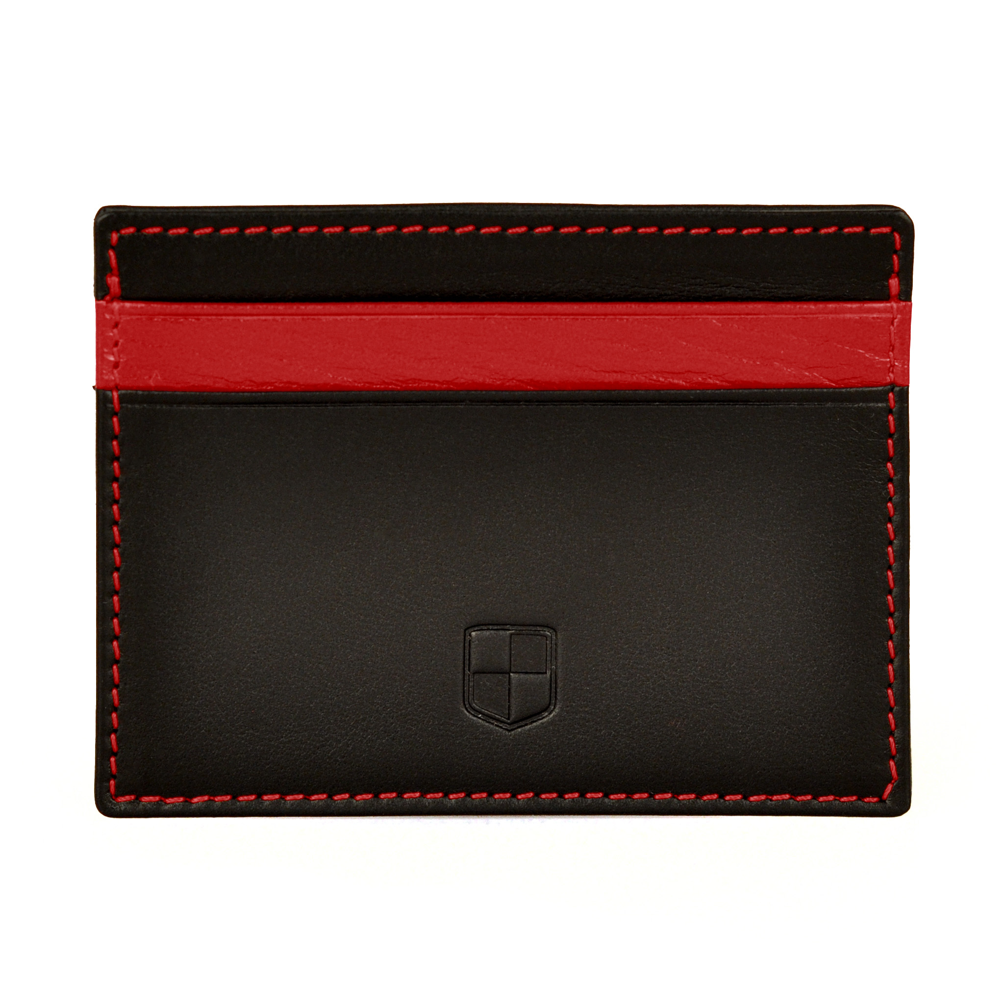 Black & Red Lambskin Card Holder