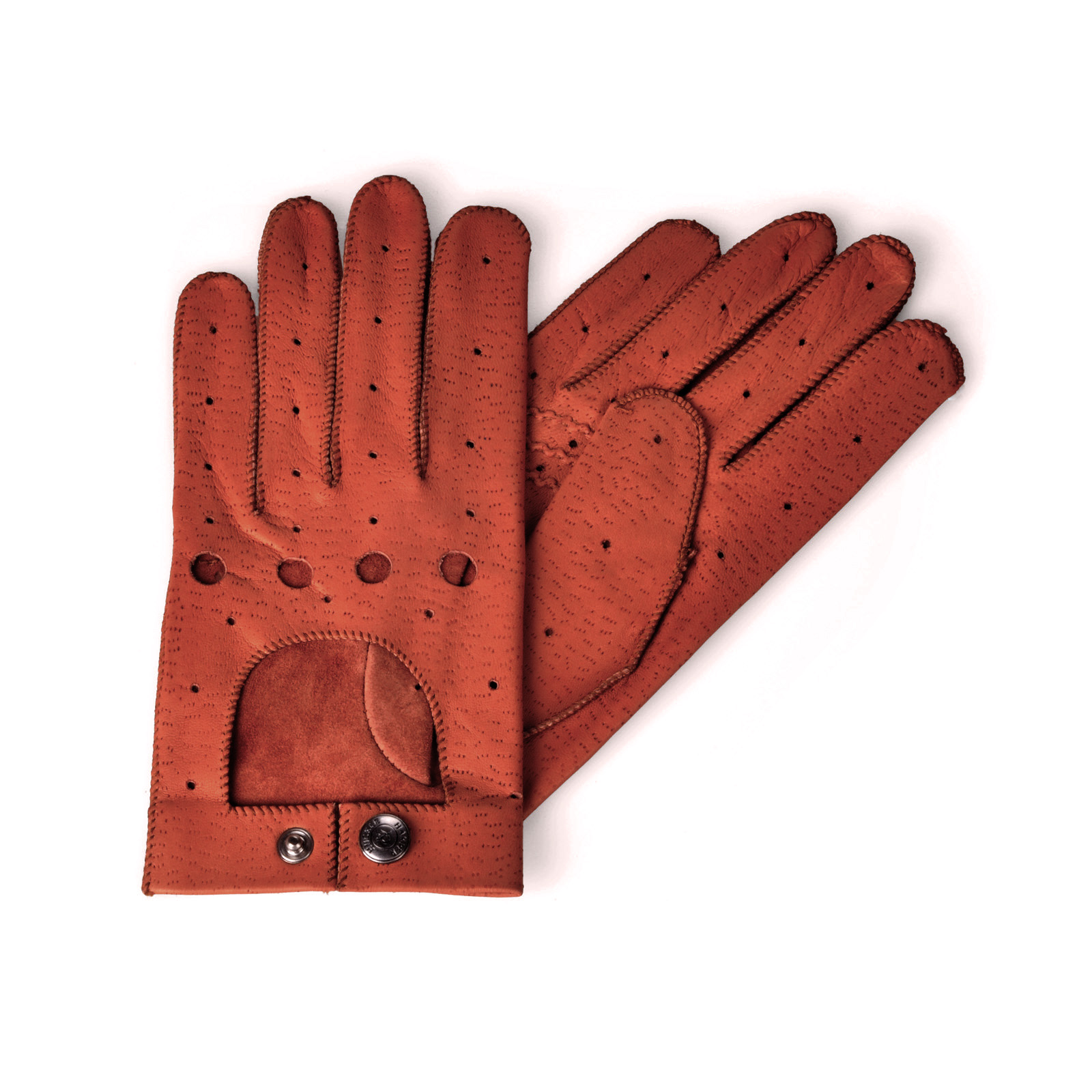 Leather Driving Gloves Brown Ochre