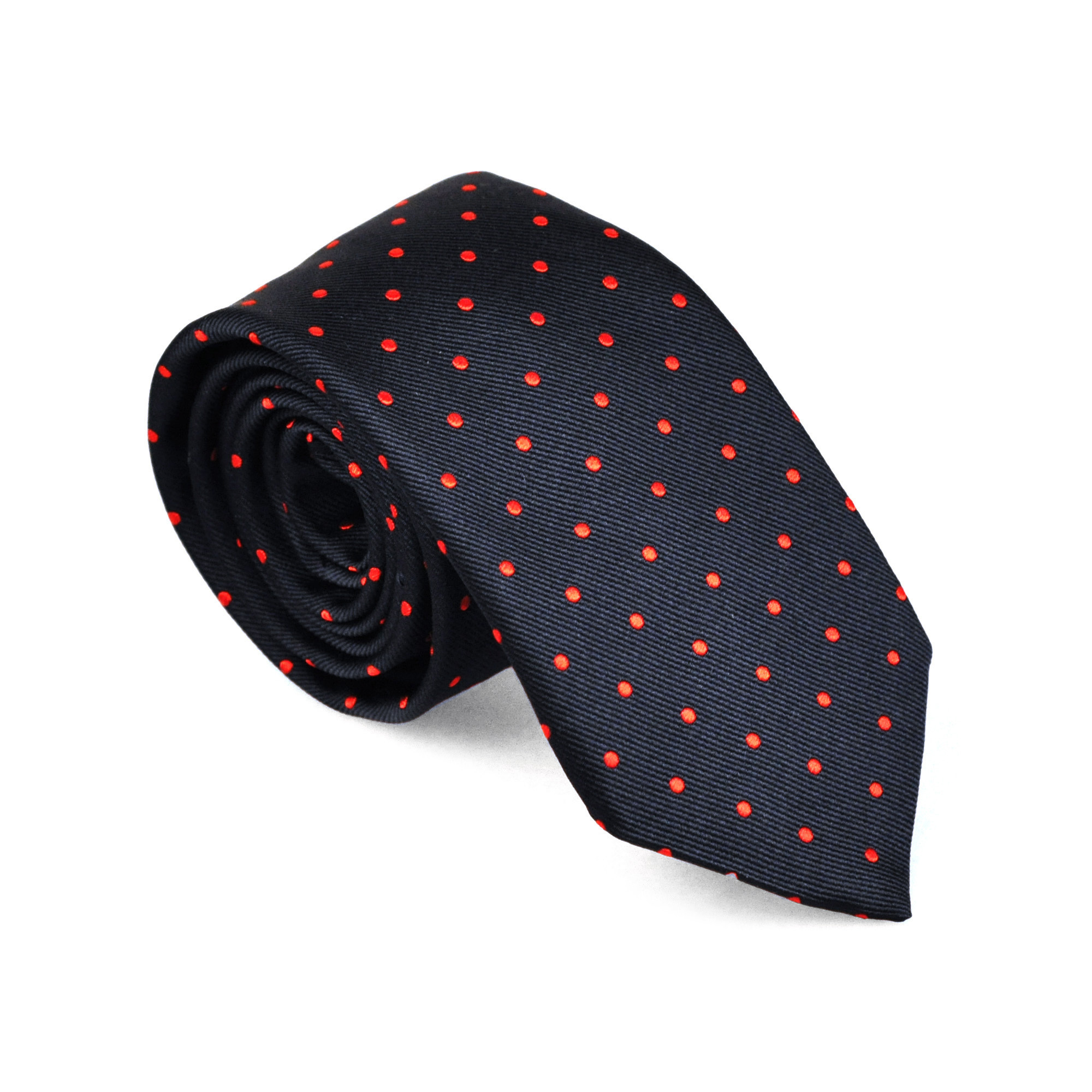Silk Tie Blue with Red dots